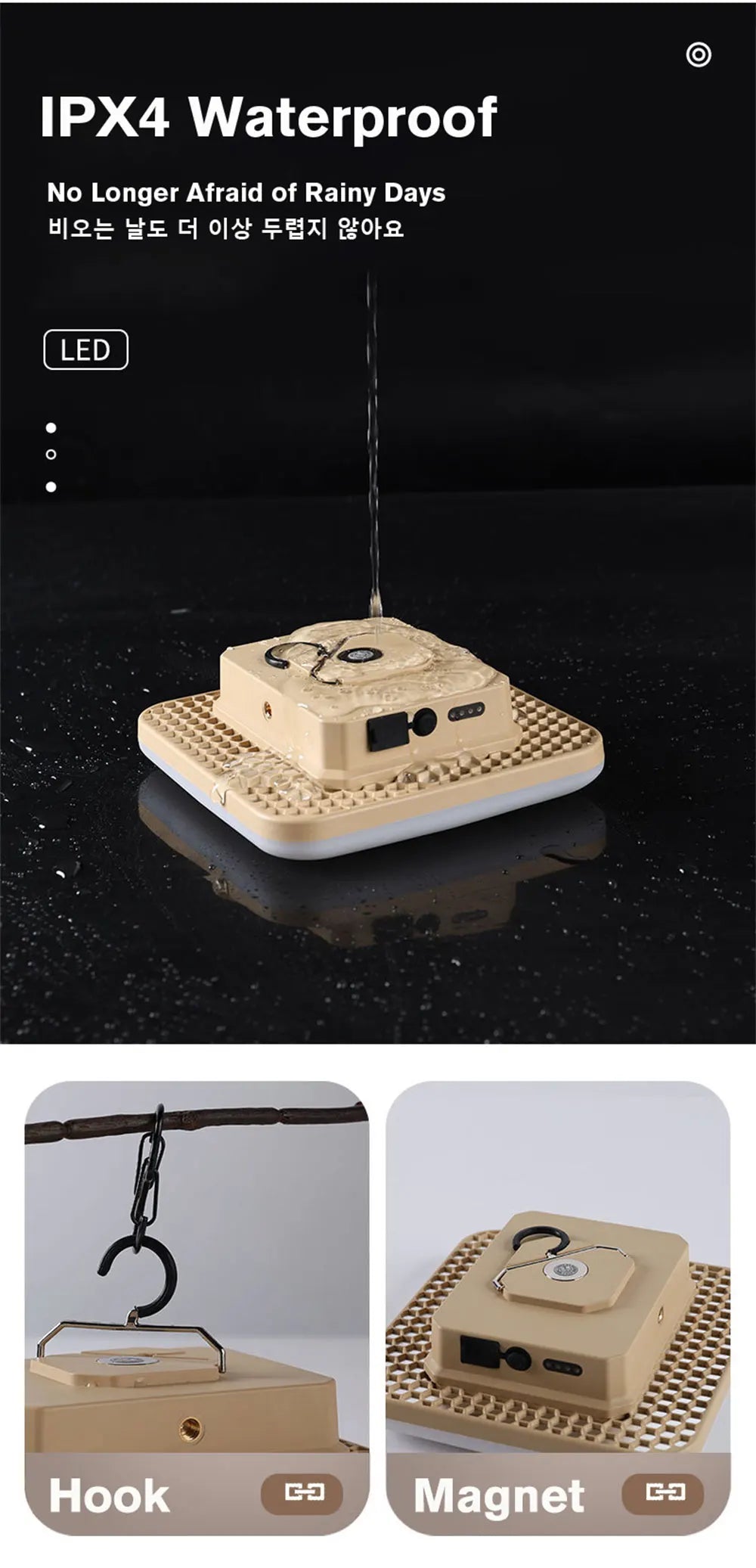 🔋 3-in-1 Portable Camping Lantern: Bright Light 💡, Power Bank 🔌 & Magnetic Base 🧲