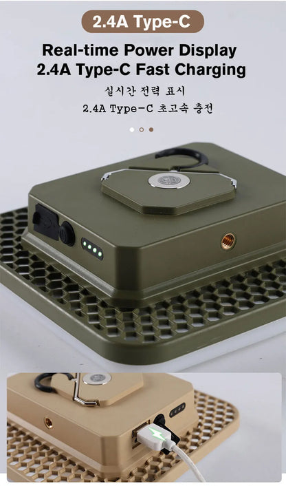 🔋 3-in-1 Portable Camping Lantern: Bright Light 💡, Power Bank 🔌 & Magnetic Base 🧲