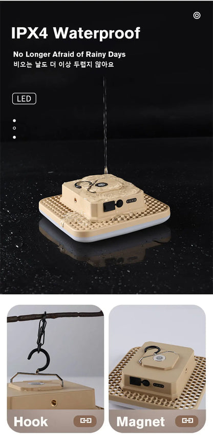 🔋 3-in-1 Portable Camping Lantern: Bright Light 💡, Power Bank 🔌 & Magnetic Base 🧲