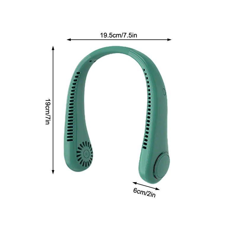 Your Personal AC: Portable 4000 mAh Neck Fan with 3 Adjustable Speeds